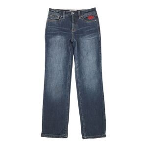 UO Free People Skinny Leg Jeans Size 26 Blue Denim Jeggings Rose Embroidered FP